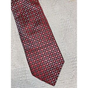 Boss Hugo Boss Men’s Dress Tie Size 57” 3.25” Red Silk Jacquard Business Formal